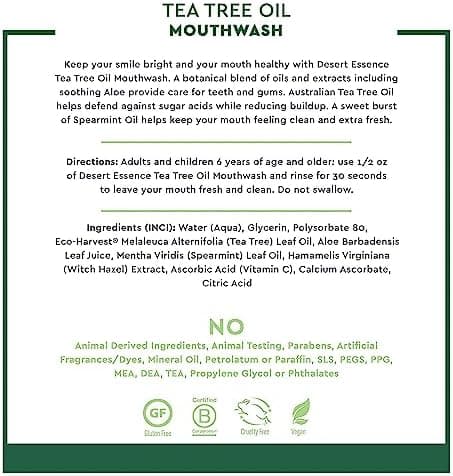 Tea Tree Oil Mouthwash Spearmint - Thumbnail 3