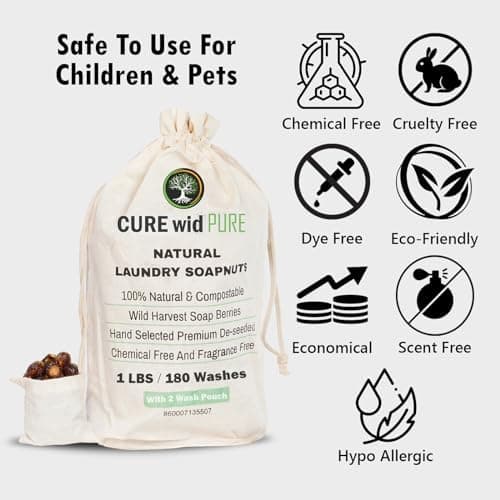 Organic Soap Nuts Deseeded 1lb/450g With 2 Wash Bag Approx 180 Loads - Thumbnail 2