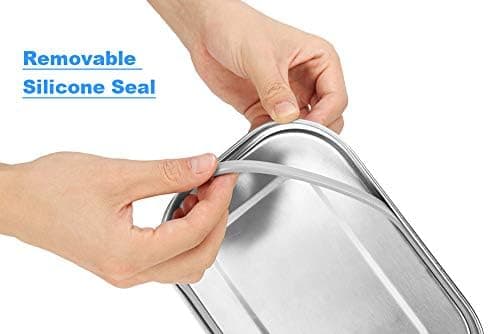 Stainless Steel Bento Lunch Food Box Container Large 1400ml Metal Bento Lunch Box Container Lockable Clips Leak Proof BPA-Free Dishwasher Safe - Thumbnail 5