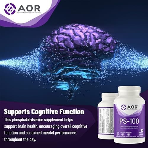PS-100 Phosphatidylserine 100mg, 60 Caps 20-Day Supply - Vegan And Non-GMO - Ideal For Supporting Mental Clarity, Focus & Cognitive Support - Contains PS Phosphatidylserine From Sunflower Lecithin - Thumbnail 4