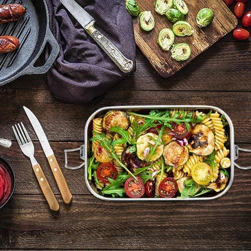 2 Pcs 850ml Stainless Steel Food Storage Container Set with Lids - Thumbnail 4