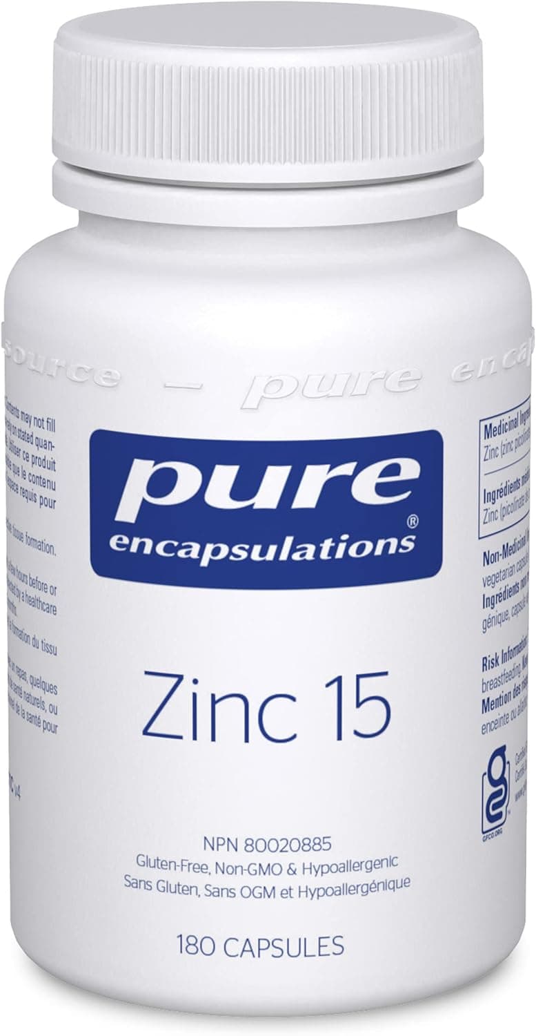 Zinc 15 Mg - Zinc Picolinate Supplement For Immune System Support - For Wound Healing - With Premium Zinc Picolinate - 180 Capsules