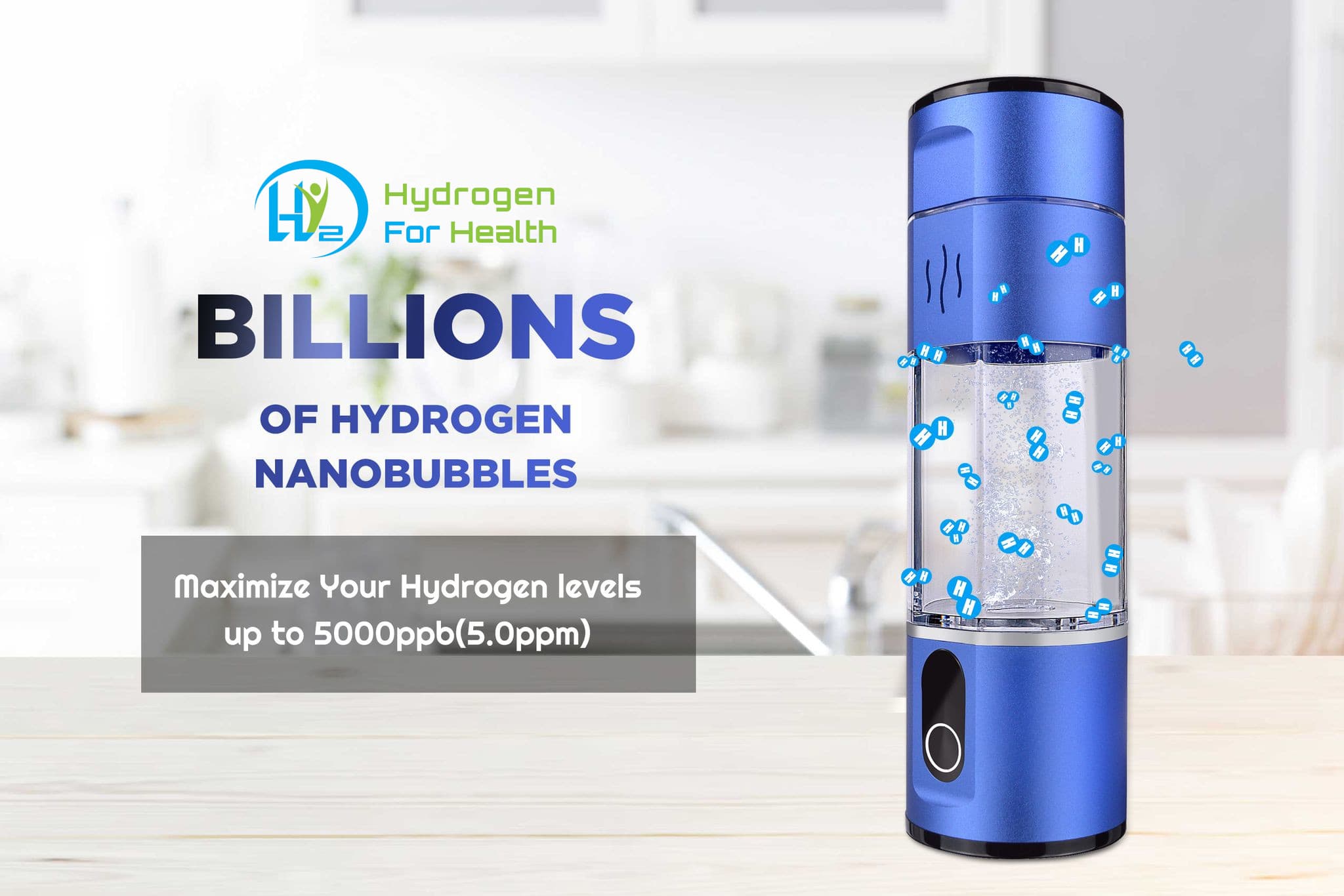 H2 Nano Hydrogen Water Bottle - Thumbnail 4